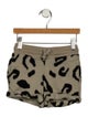 Stella McCartney Girl's Green Leopard Print Jogger shorts