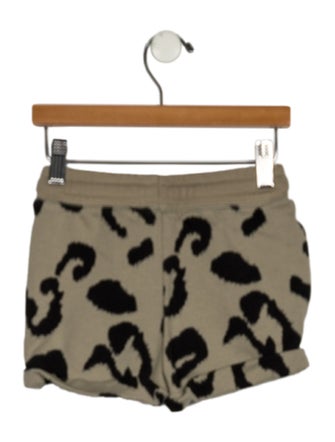 Stella McCartney Girl's Green Leopard Print Jogger shorts