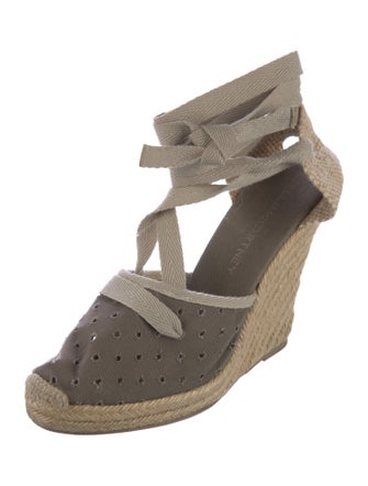 Stella McCartney Canvas Lasercut Accents D'Orsay Pumps