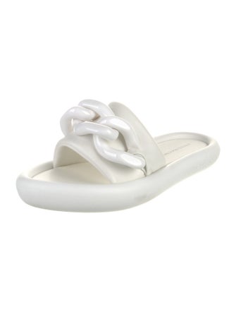 Stella McCartney Leather Chain-Link Accents Slides