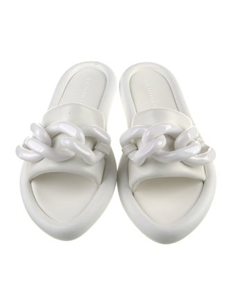 Stella McCartney Leather Chain-Link Accents Slides