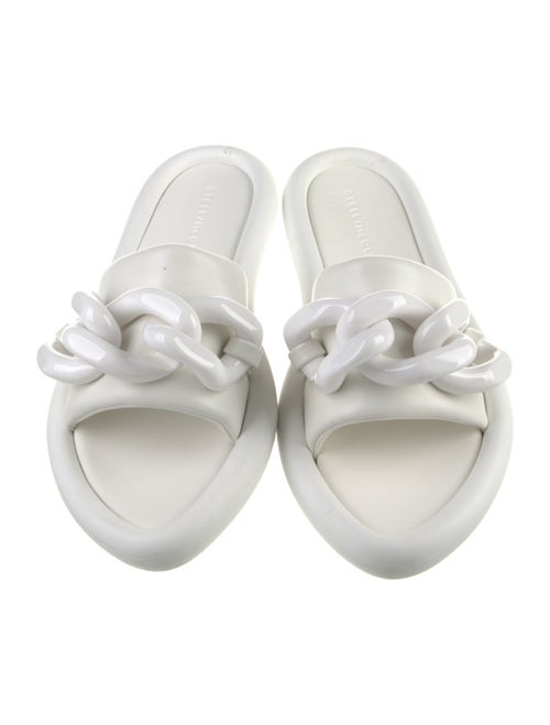 Stella McCartney Leather Chain-Link Accents Slides