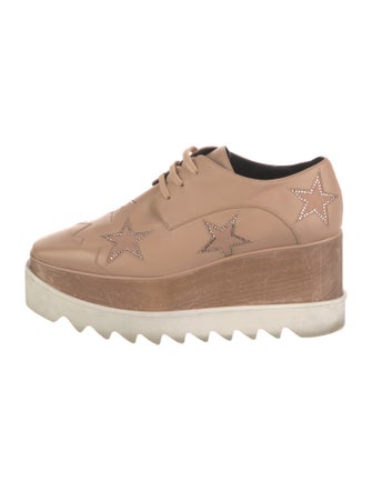 Stella McCartney Leather Crystal Embellishments Oxfords