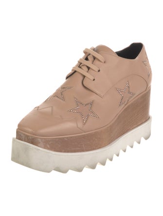 Stella McCartney Leather Crystal Embellishments Oxfords