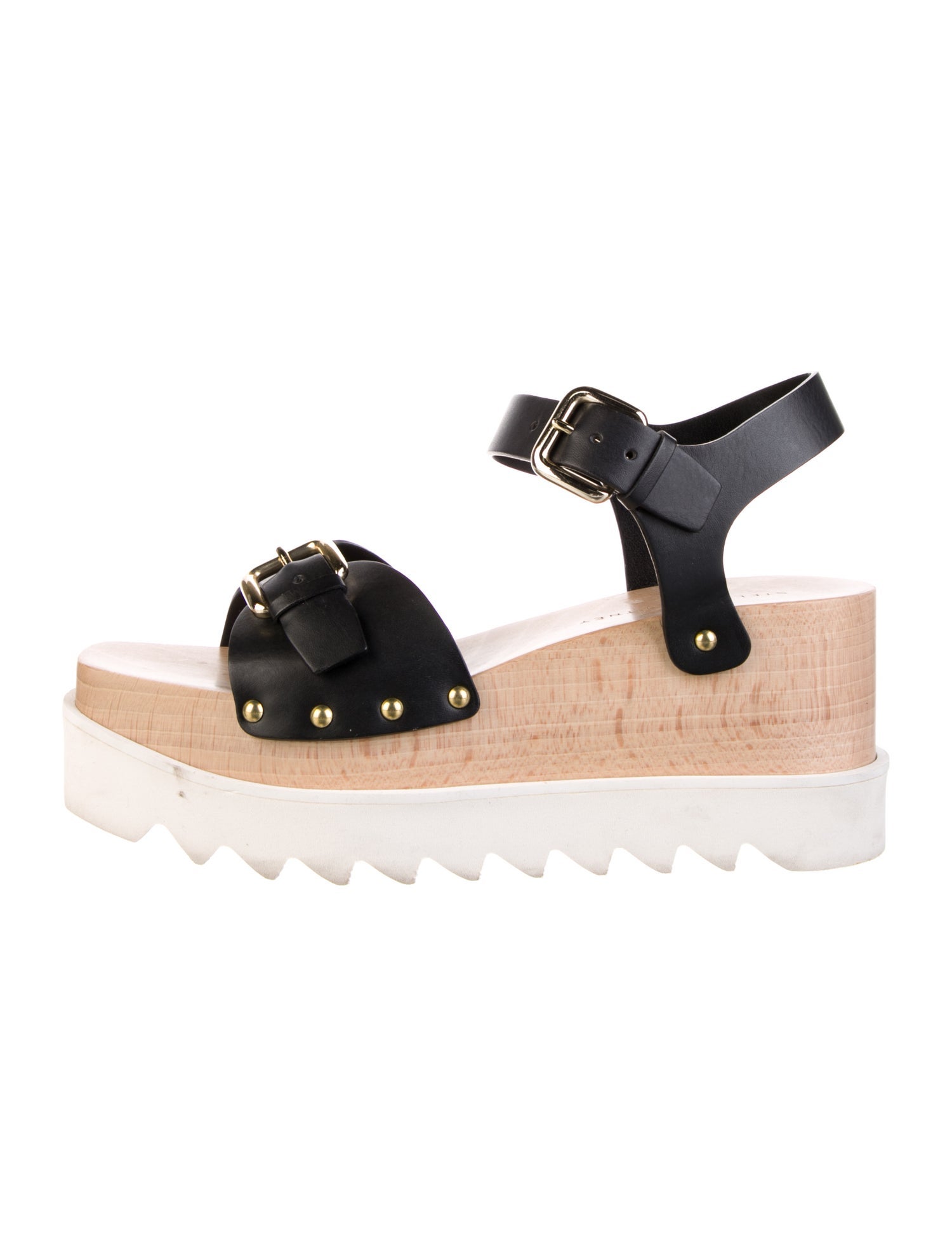 Stella McCartney Vegan Leather Colorblock Pattern Sandals