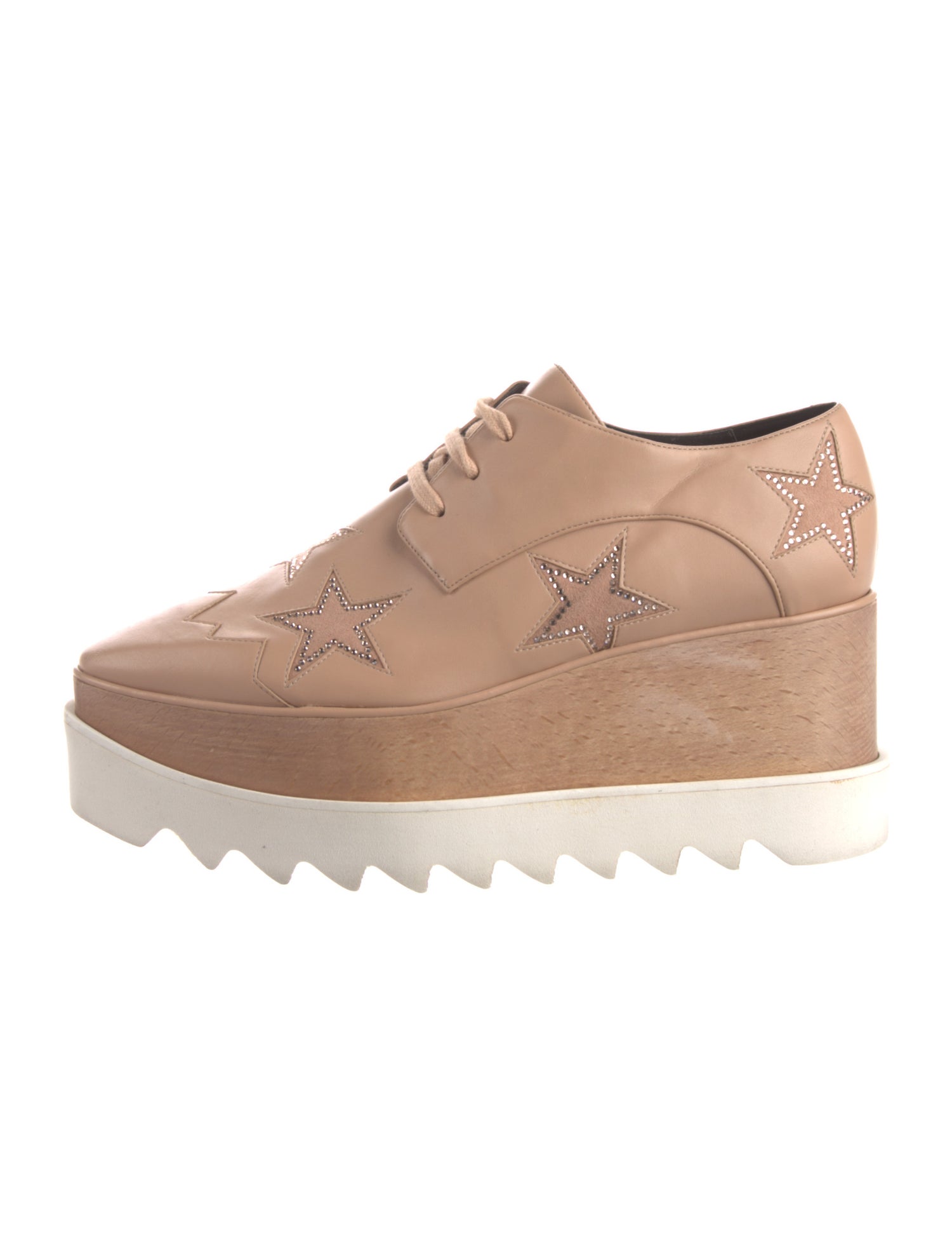 Stella McCartney Leather Crystal Embellishments Oxfords