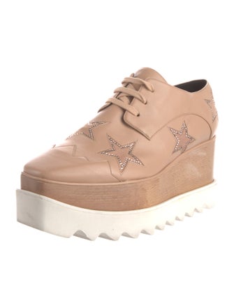 Stella McCartney Leather Crystal Embellishments Oxfords