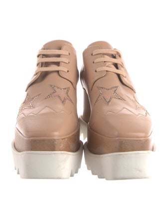 Stella McCartney Leather Crystal Embellishments Oxfords