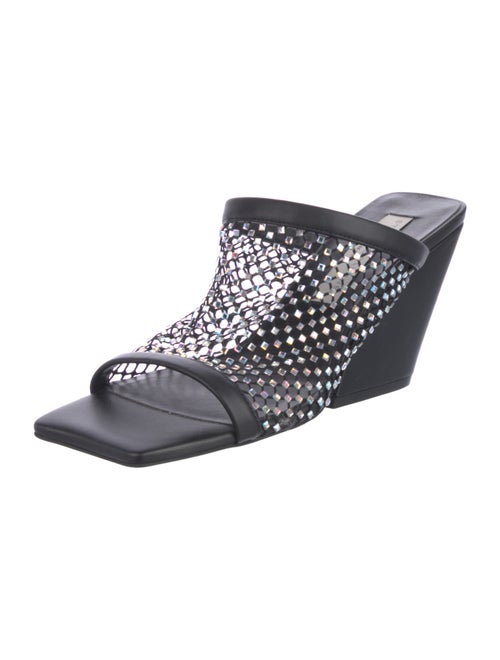 Stella McCartney Leather Crystal Embellishments Slides