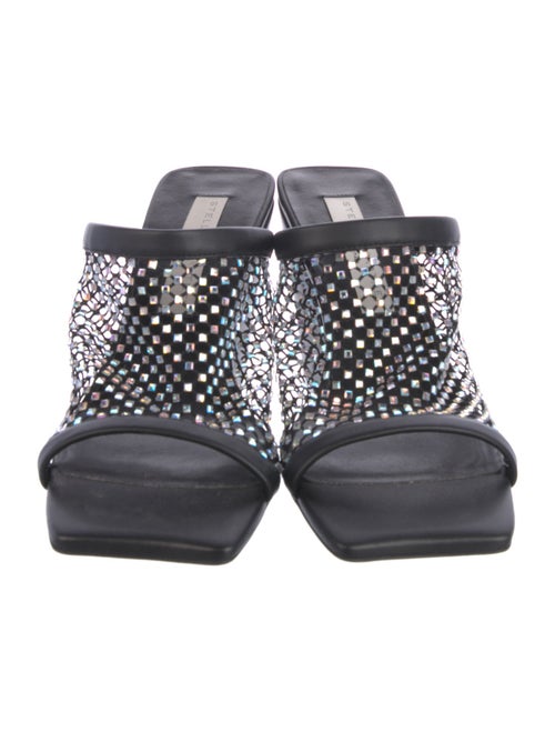 Stella McCartney Leather Crystal Embellishments Slides