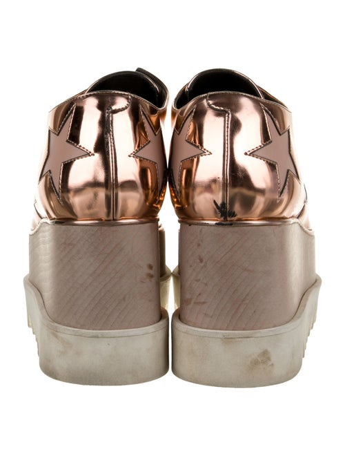 Stella McCartney Patent Leather Colorblock Pattern T-Strap Pumps