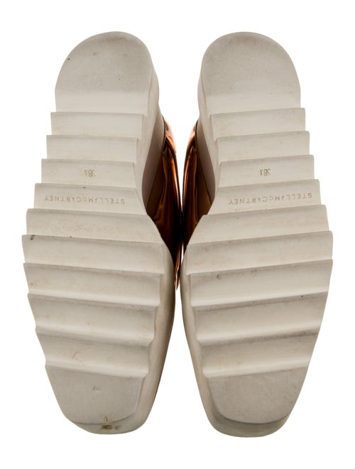 Stella McCartney Patent Leather Colorblock Pattern T-Strap Pumps