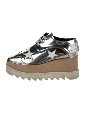 Stella McCartney Patent Leather Colorblock Pattern Mules