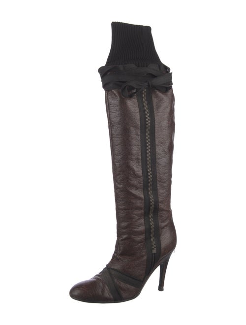 Stella McCartney Leather Colorblock Pattern Sock Boots