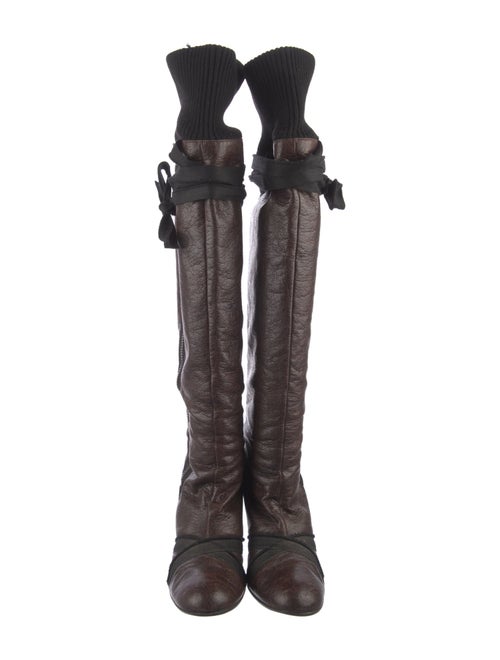 Stella McCartney Leather Colorblock Pattern Sock Boots