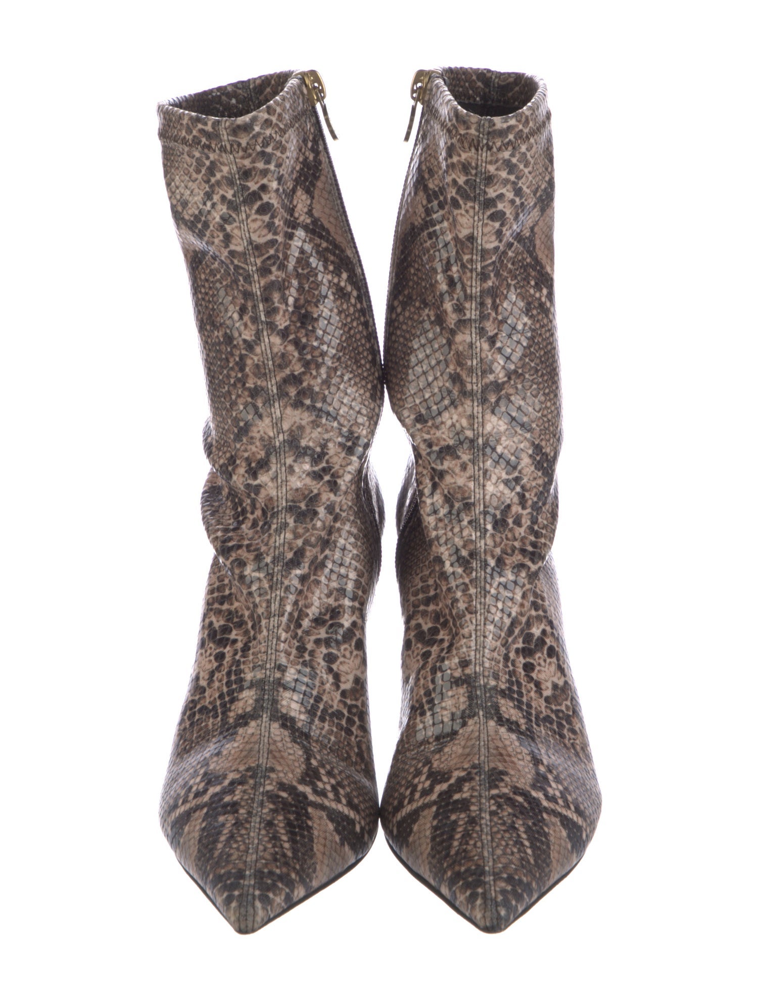 Stella McCartney Embossed Leather Animal Print Sock Boots