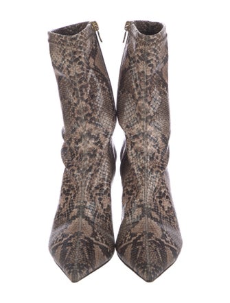 Stella McCartney Embossed Leather Animal Print Sock Boots