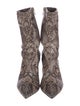 Stella McCartney Embossed Leather Animal Print Sock Boots