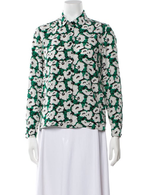 Stella McCartney Silk Floral Print Button-Up Top