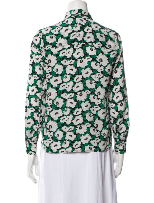 Stella McCartney Silk Floral Print Button-Up Top