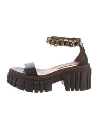Stella McCartney Leather Chain-Link Accents Sandals