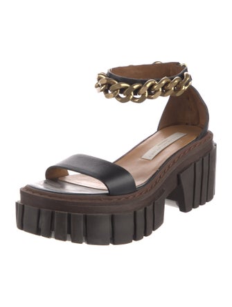 Stella McCartney Leather Chain-Link Accents Sandals