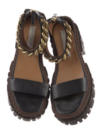 Stella McCartney Leather Chain-Link Accents Sandals