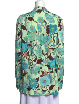 Stella McCartney Floral Print Long Sleeve Button-Up Top