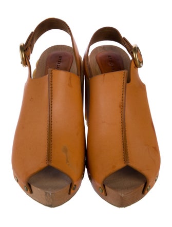 Stella McCartney Leather Studded Accents Slingback Sandals