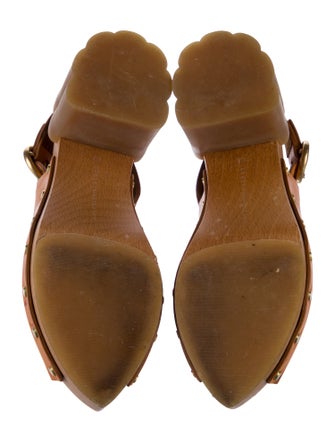 Stella McCartney Leather Studded Accents Slingback Sandals