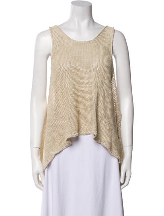 Stella McCartney Linen Scoop Neck Crop Top