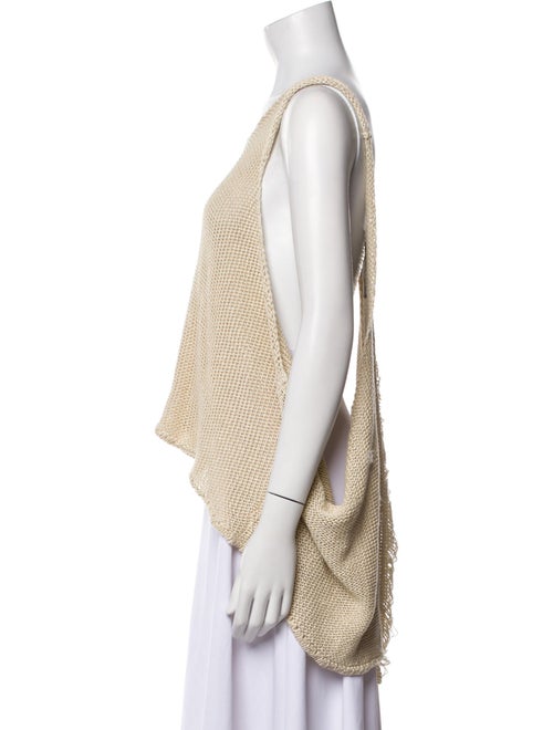 Stella McCartney Linen Scoop Neck Crop Top