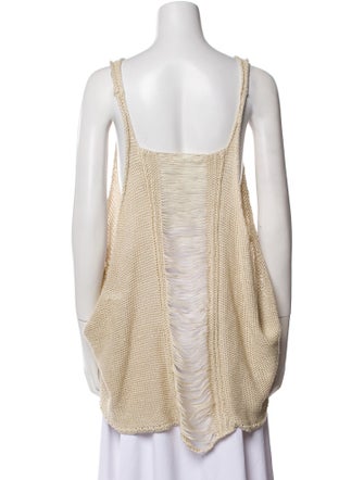 Stella McCartney Linen Scoop Neck Crop Top