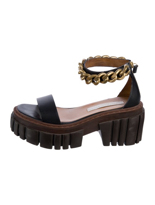 Stella McCartney Patent Leather Chain-Link Accents Sandals