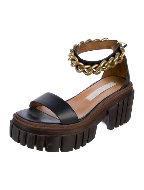 Stella McCartney Patent Leather Chain-Link Accents Sandals
