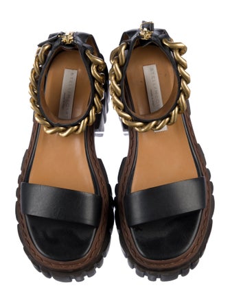 Stella McCartney Patent Leather Chain-Link Accents Sandals
