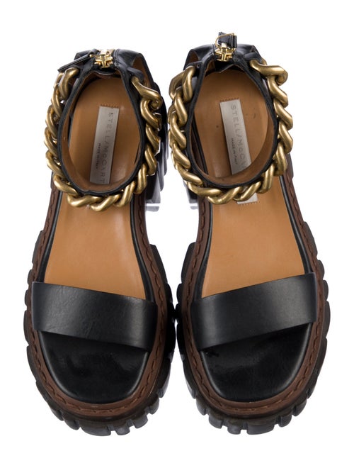 Stella McCartney Patent Leather Chain-Link Accents Sandals