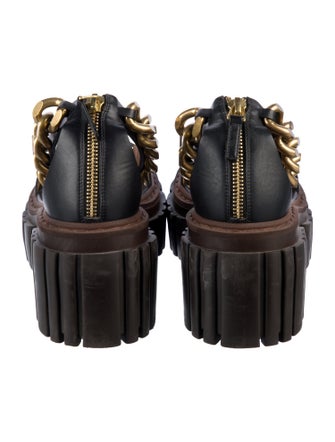 Stella McCartney Patent Leather Chain-Link Accents Sandals