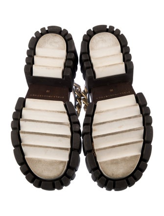 Stella McCartney Patent Leather Chain-Link Accents Sandals