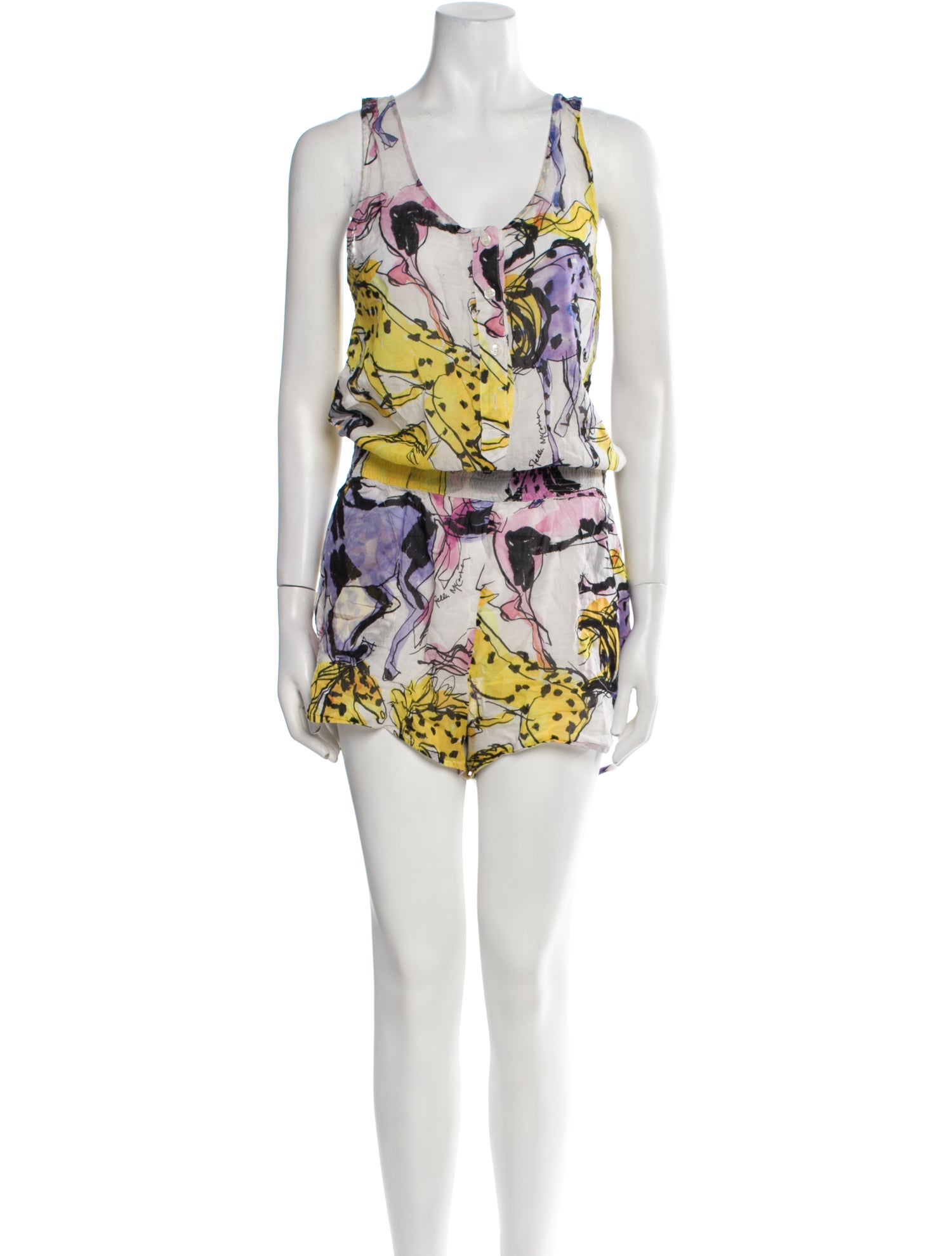 Stella McCartney Floral Print Scoop Neck Romper