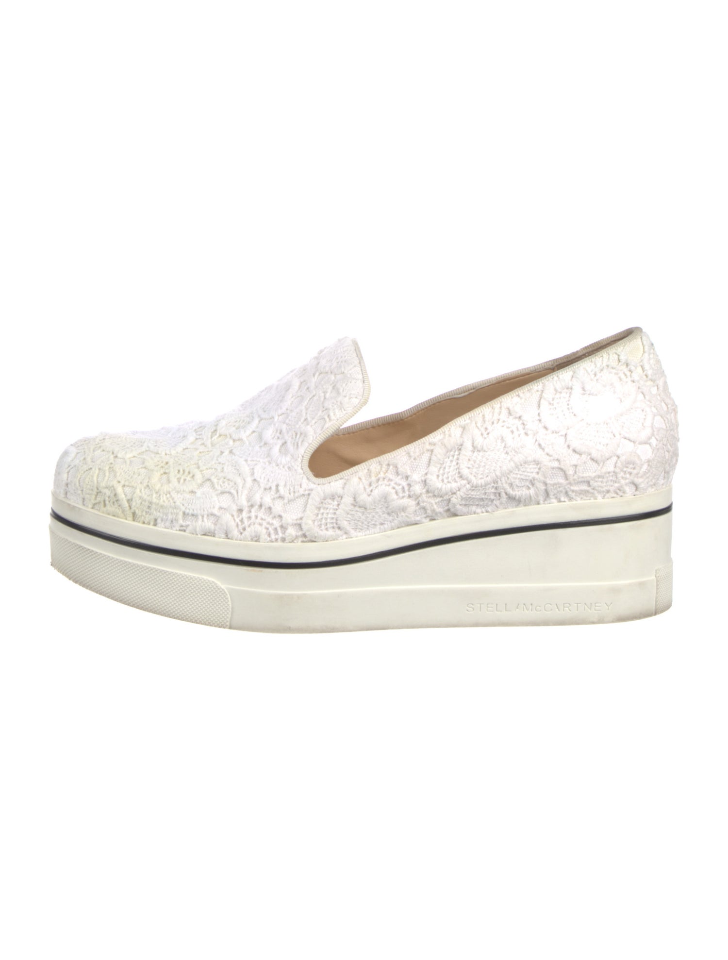 Stella McCartney Canvas Embroidered Accent Wedge Sneakers