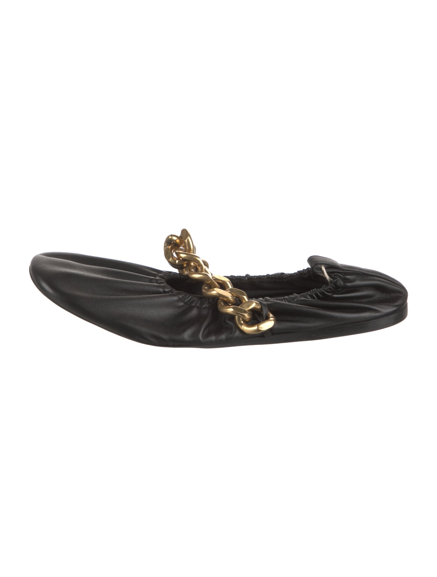 Stella McCartney Leather Chain-Link Accents Ballet Flats