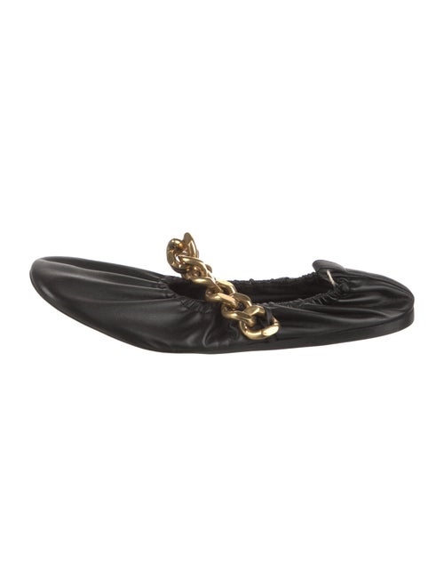 Stella McCartney Leather Chain-Link Accents Ballet Flats