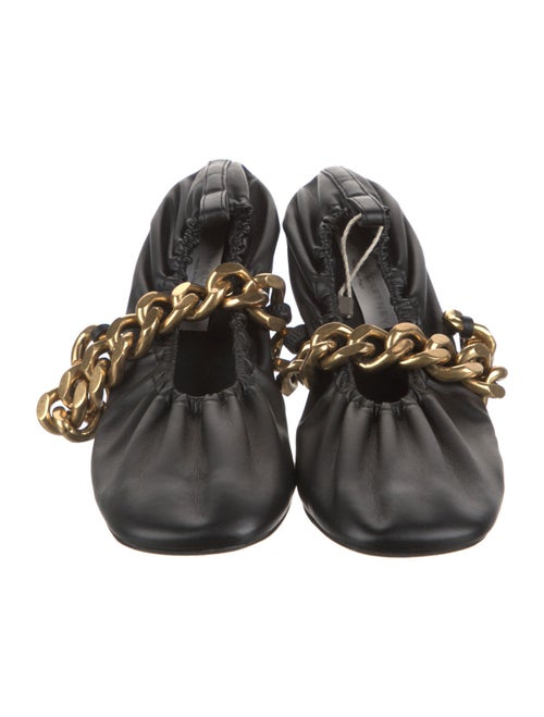 Stella McCartney Leather Chain-Link Accents Ballet Flats