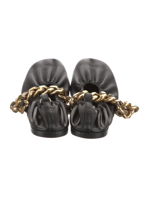 Stella McCartney Leather Chain-Link Accents Ballet Flats