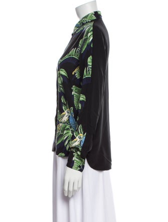 Stella McCartney Silk Floral Print Button-Up Top