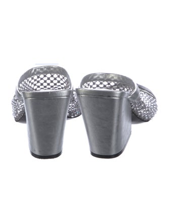 Stella McCartney Leather Crystal Embellishments Slides