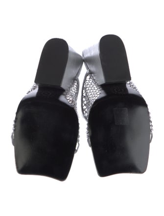 Stella McCartney Leather Crystal Embellishments Slides