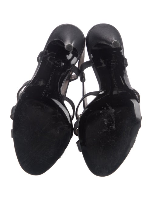 Stella McCartney Satin Floral Print T-Strap Sandals