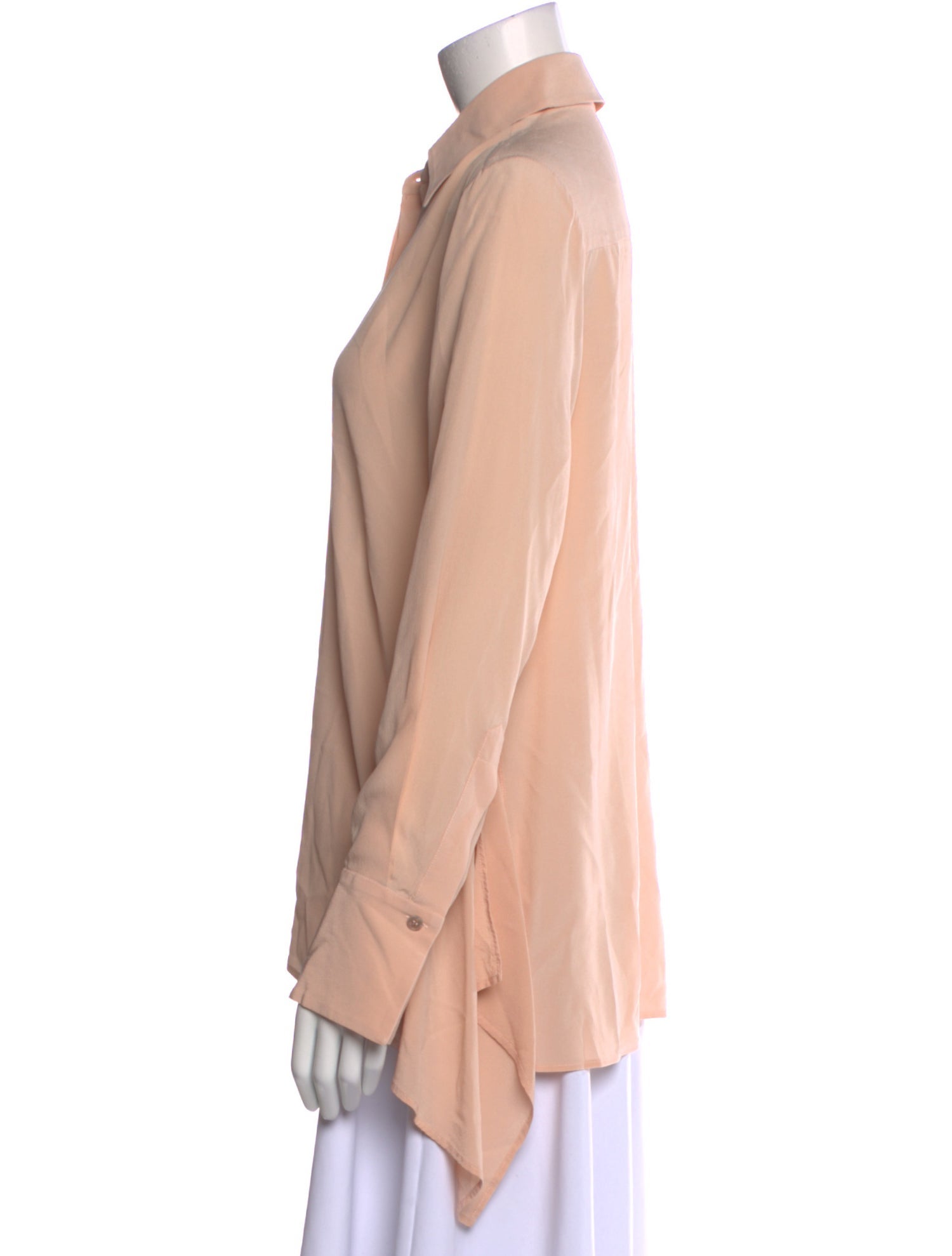 Stella McCartney Silk Long Sleeve Button-Up Top